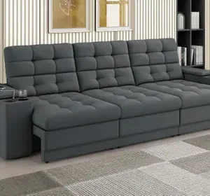 Sofá 3 Lugares Cama Inbox Clean com Assento Retrátil